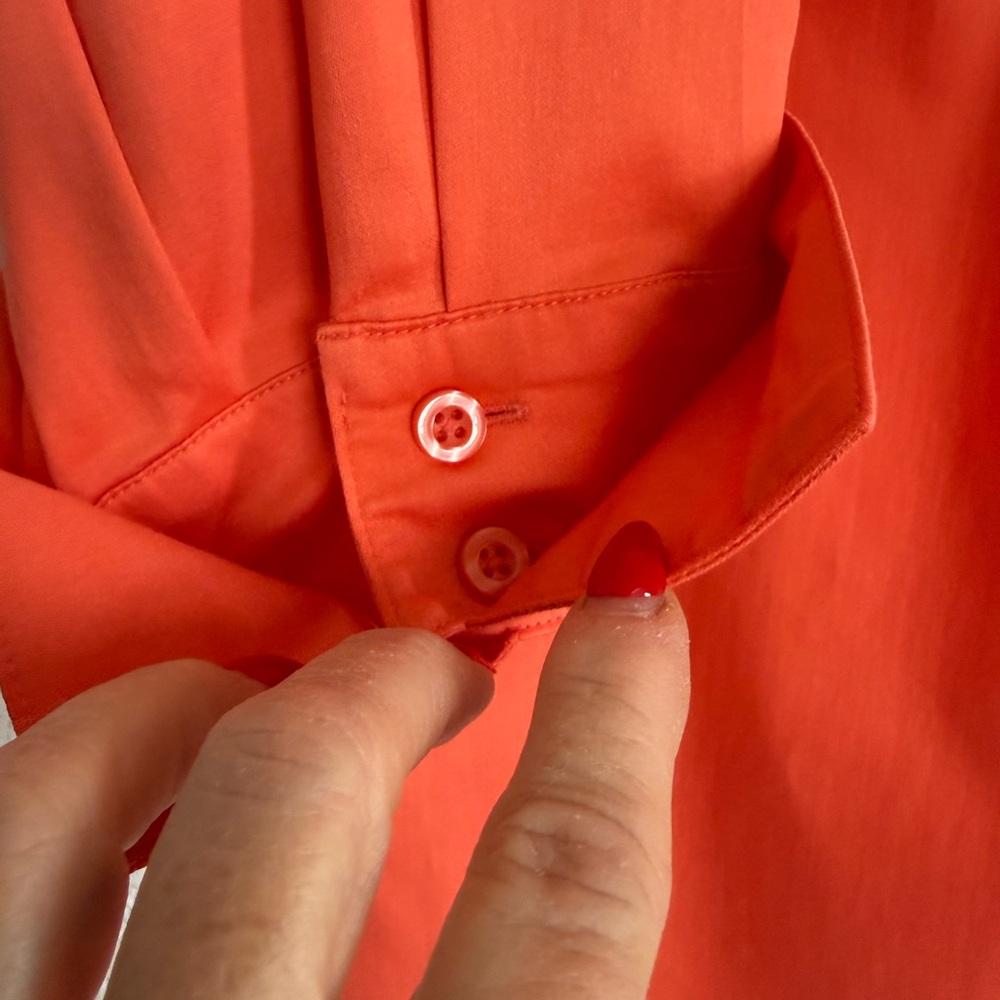 Chico's Coral Button Down Shirt | Classic Effortless Style - Picture 4 of 12